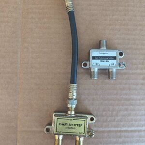 Set of 2, Two way coxial cable Splitters